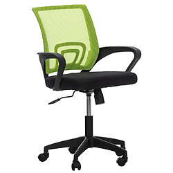 Decoshop26 Chaise de bureau sur roulettes avec accoudoirs hauteur réglable en microfibre vert 10_0002358