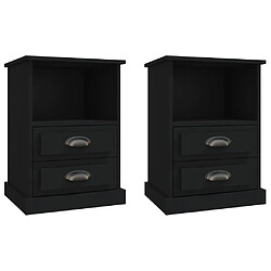 vidaXL Tables de chevet 2 pcs noir 43x36x60 cm