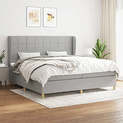 Maison Chic Lit Adulte - Lit simple Lit à sommier tapissier avec matelas moelleux - Meuble de Chambre - Gris clair 200x200cm Tissu -MN69723