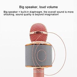 Auto-Hightech Microphone sans fil-WS-858 Bluetooth sans fil microphone en métal de haute qualité sonore KTV Karaoke enregistrement (Or) pas cher