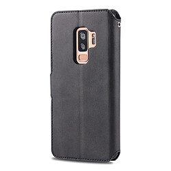 Avis Wewoo Housse Coque Pour Galaxy S9 Plus AZNS Étui en cuir avec rabat magnétique et texture de mollet porte et logements cartes et cadre photo Noir