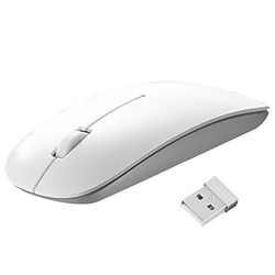 Wewoo Souris sans fil blanc Optique Laser Ultra-mince Sans 2.4GHz avec Mini Récepteur USB, Plug and Play