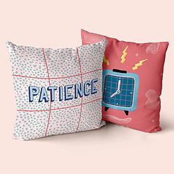 Happy Friday Housse de coussin HappyFriday Aware Patience Multicouleur 50 x 50 cm 2 Pièces