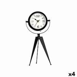 Gift Decor Horloge de table Tripode Noir Métal 12 x 30 x 12 cm (4 Unités)