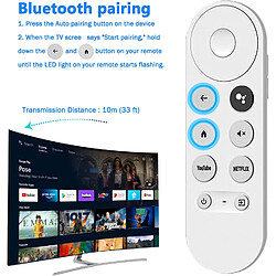 Acheter SANAG G9N9N Telecommande Vocale Bluetooth Pour Google Chromcast Tv 4K Snow, Remplacement Telecommande Google Avec Netflix Et Youtube Buttons(Telecommande Uniquement)