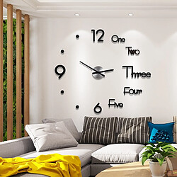 Avis Wewoo Horloge murale Acrylique Grandes Horloges Murales Autocollant Design Moderne Salon 3D DIY Quartz Montre Mouvement Silencieux Décor À La MaisonTaille De La Feuille Diamètre 60cm Noir