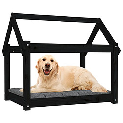 Avis vidaXL Lit pour chien Noir 81x60x70 cm Bois de pin solide