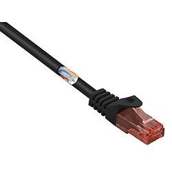 Renkforce RF-5043806 RJ45 Câble réseau, câble patch CAT 6 U/UTP 3.00 m noir avec cliquet dencastrement, sans halogène 1 pc(s)