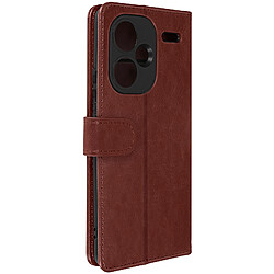 Avizar Étui pour Redmi Note 13 Pro Plus Porte-carte Support Vidéo Série Vintage Marron