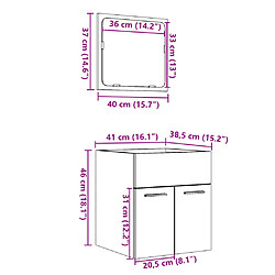 vidaXL Ensemble de meubles de salle de bain 2 pcs gris béton pas cher