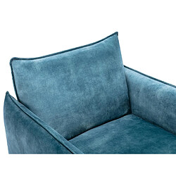 Acheter Vente-Unique Fauteuil en velours bleu canard JOEL