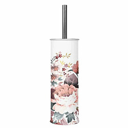 Paris Prix Brosse WC Imprimée Jayana 37cm Blanc & Rose