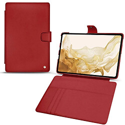 Housse cuir Samsung Galaxy Tab S8 - Rabat portefeuille - Rouge ( Nappa - Pantone #d50032 ) - NOREVE