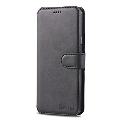 Wewoo Housse Coque Pour Galaxy S9 Plus AZNS Étui en cuir avec rabat magnétique et texture de mollet porte et logements cartes et cadre photo Noir