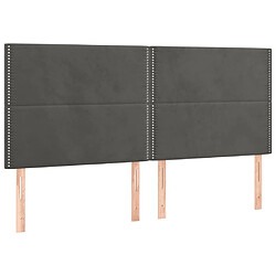 Maison Chic Lot de 4 Têtes de lit design pour chambre - Décoration de lit Gris foncé 80x5x78/88 cm Velours -MN92700