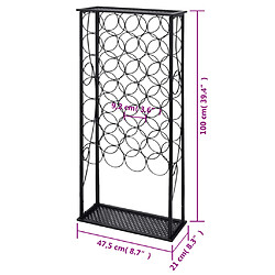 Acheter vidaXL Casier à bouteilles pour 28 bouteilles Métal