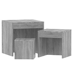 Acheter vidaXL Tables gigognes 3 pcs Sonoma gris Bois d'ingénierie