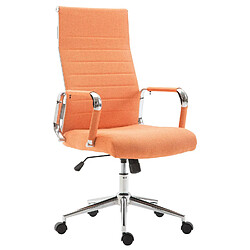 Decoshop26 Fauteuil de bureau en tissu orange avec assise rembourrée pivotant BUR10238