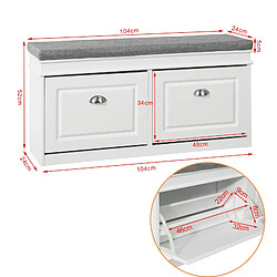 Acheter SoBuy FSR64-W Banc de rangement à Chaussures Armoire à Chaussures avec Coussin Confortable Coffre Rangement