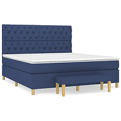 Maison Chic Lit Adulte - Lit simple Lit à sommier tapissier avec matelas moelleux - Meuble de Chambre - Bleu 160x200 cm Tissu -MN41063