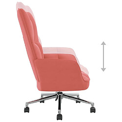 Maison Chic Chaise de relaxation | Fauteuil relax Rose Velours -GKD56142 pas cher