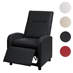 Mendler Fauteuil TV HWC-H18, fauteuil inclinable, cuir synthétique pliable 99x70x75cm ~ noir