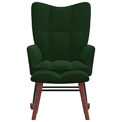 Maison Chic Chaise à bascule avec repose-pied | Fauteuil Relax Vert foncé Velours -GKD75491