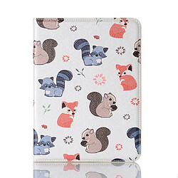 Etui en PU motif dessin animé avec support écureuils et renards pour votre Apple iPad mini (2021)