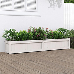 Maison Chic Jardinière,Bac à fleurs - pot de fleur blanc 180x31x31 cm bois de pin massif -GKD65775