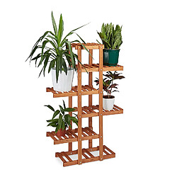 Helloshop26 Etagère à fleurs en bois escalier pour plantes 5 niveaux marron clair 2213013/3