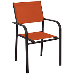 ALIZÉ Fauteuil en aluminium Duca (Lot de 6) Graphite et paprika.