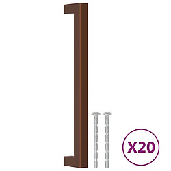 vidaXL Poignées d'armoire 20 pcs bronze 192 mm acier inoxydable