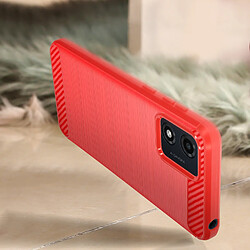 Avizar Coque pour Motorola Moto E13 Renforcée Souple Effet Carbone Brossé Rouge pas cher