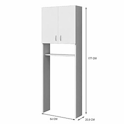 Youdoit Meuble WC blanc 64 x 21 x hauteur 177 cm