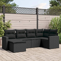 Maison Chic Salon de jardin 6 pcs avec coussins | Ensemble de Table et chaises | Mobilier d'Extérieur noir résine tressée -GKD68509