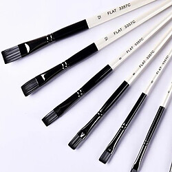 9 Pcs / Set Pinceaux De Peinture Professionnels Peinture Acrylique à L'huile Aquarelle Plat