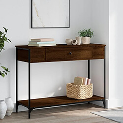 Maison Chic Table console | Meuble d'entrée | Table d'appoint chêne marron 100x34,5x75 cm bois d'ingénierie -GKD99674