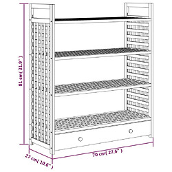 vidaXL Meuble à chaussures avec tiroir 70x27x81cm Bois massif de noyer pas cher