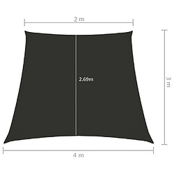 Acheter vidaXL Voile de parasol Tissu Oxford trapèze 2/4x3 m Anthracite