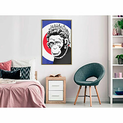 Paris Prix Affiche Murale Encadrée Banksy Monkey Queen 40 x 60 cm Or