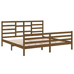 Avis vidaXL Cadre de lit sans matelas marron miel bois massif 200x200 cm