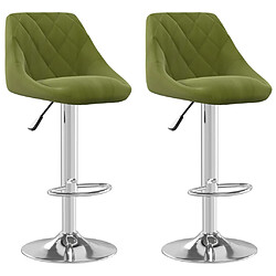 vidaXL Tabourets de bar lot de 2 vert clair velours