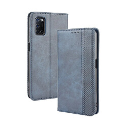 Etui en PU auto-absorbé rétro bleu pour votre OPPO A52/A72/A92