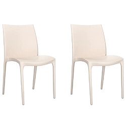 vidaXL Chaises de jardin lot de 2 crème 50x46x80 cm polypropylène