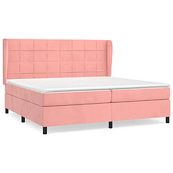 Maison Chic Lit Adulte - Lit simple Lit à sommier tapissier avec matelas moelleux - Meuble de Chambre - Rose 200x200 cm Velours -MN62683