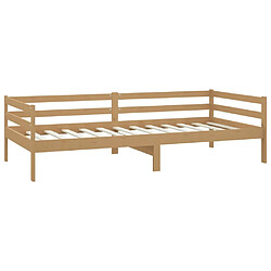 Maison Chic Lit de jour Lit d'invité et matelas, Lit de repos pour Salon Chambre,Canapé-lit 90x200cm Marron miel Bois de pin massif -MN13056 pas cher