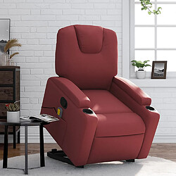 vidaXL Fauteuil inclinable de massage Rouge bordeaux Similicuir