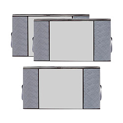 Acheter 3 Pièces Organisateurs De Sac De Rangement Pliable Vêtements Stockage De Plume Gris Horizontal