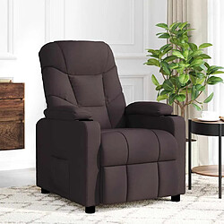 vidaXL Fauteuil de massage Marron foncé Tissu