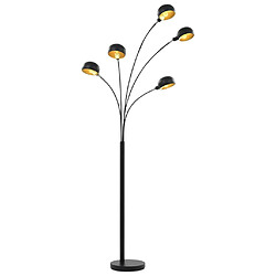 vidaXL Lampadaire 200 cm 5 x E14 Noir et doré